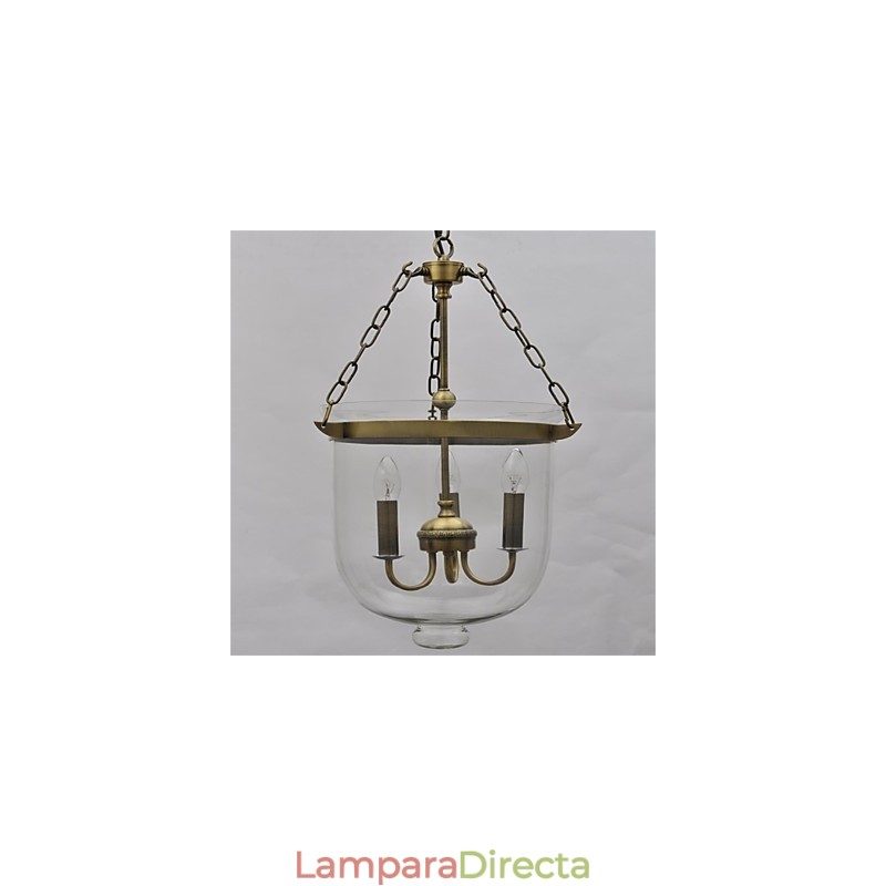 Lámpara de araña de cristal con forma de campana de templo vintage de estilo country americano