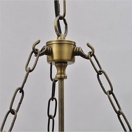 Lámpara de araña de cristal con forma de campana de templo vintage de estilo country americano