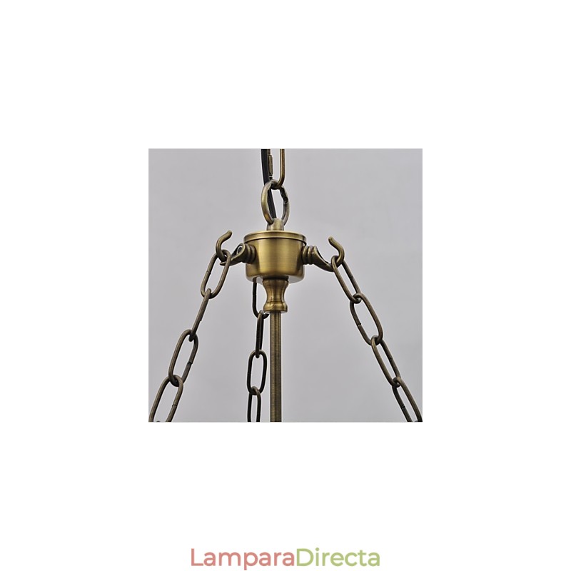 Lámpara de araña de cristal con forma de campana de templo vintage de estilo country americano