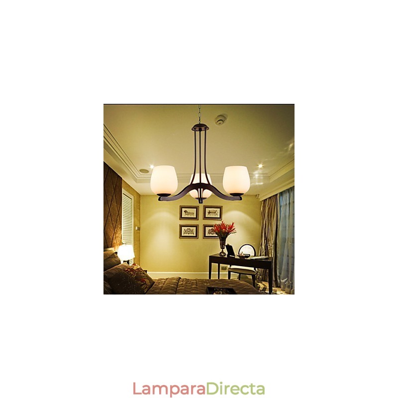 Lámpara de araña de metal con pintura tradicional clásica retro en miniatura