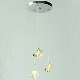 Lámpara de cristal de moda con colgante de cristal de tres cabezas