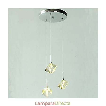 Lámpara de cristal de moda con colgante de cristal de tres cabezas Lámpara de cristal de moda con colgante de cristal de tres cabezas
