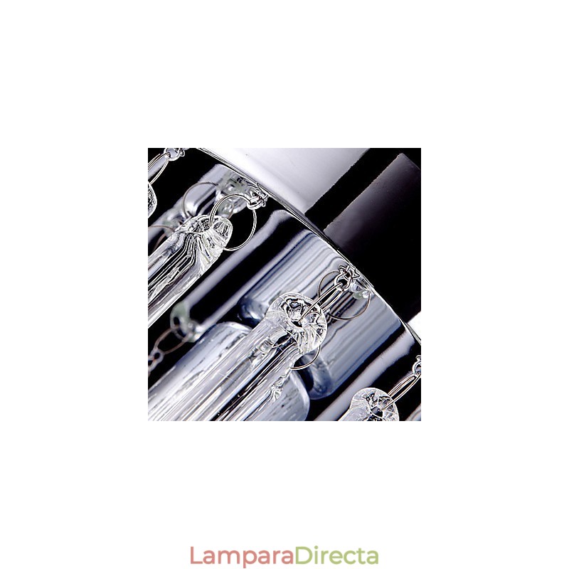 Lámpara colgante moderna de 3 luces con varilla de cristal