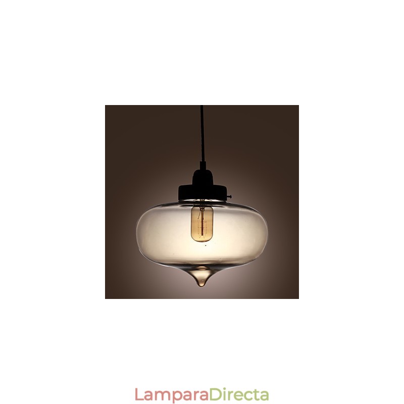 Lámpara colgante de cristal transparente con diseño de burbujas marrones
