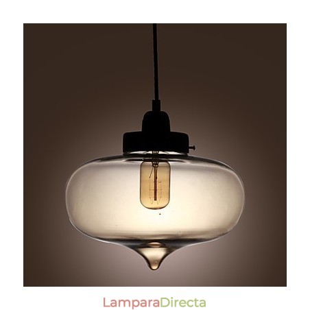 Lámpara colgante de cristal transparente con diseño de burbujas marrones Lámpara colgante de cristal transparente con diseño de burbujas marrones