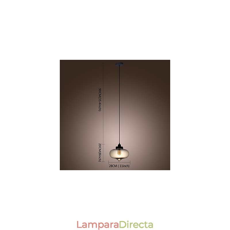 Lámpara colgante de cristal transparente con diseño de burbujas marrones