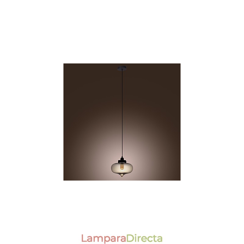 Lámpara colgante de cristal transparente con diseño de burbujas marrones