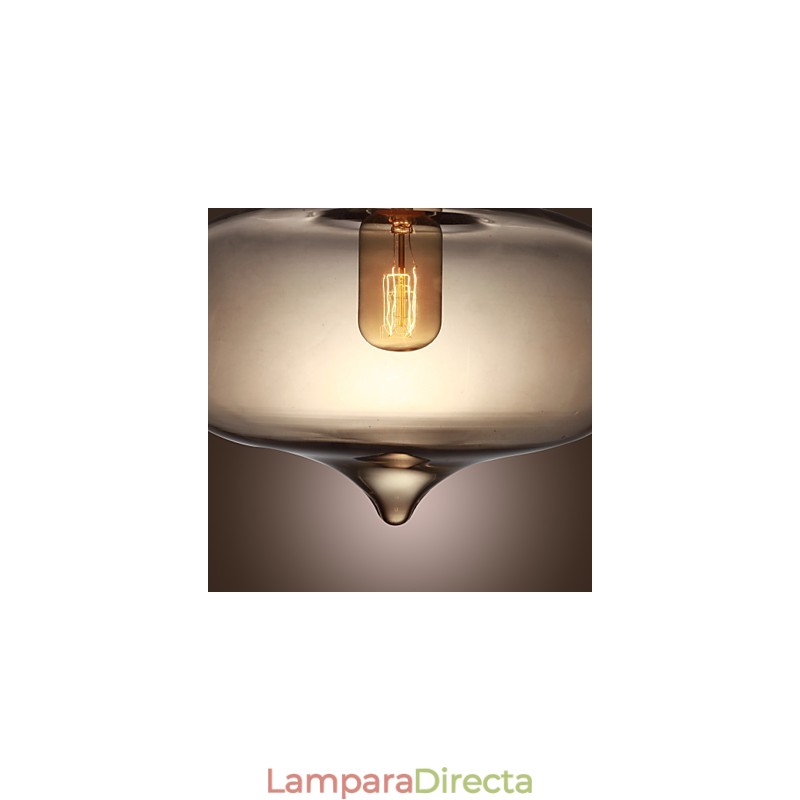 Lámpara colgante de cristal transparente con diseño de burbujas marrones