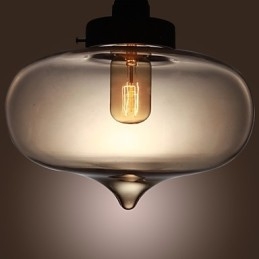 Lámpara colgante de cristal transparente con diseño de burbujas marrones