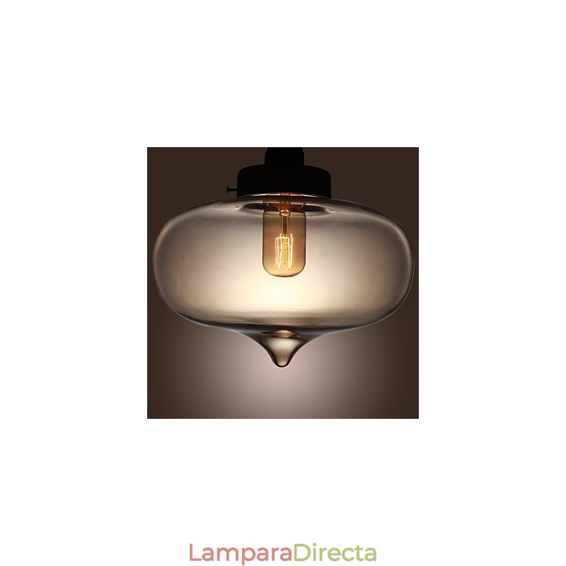Lámpara colgante de cristal transparente con diseño de burbujas marrones