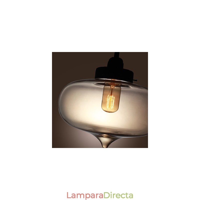 Lámpara colgante de cristal transparente con diseño de burbujas marrones