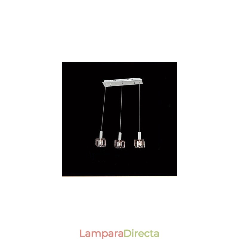 Lámpara colgante de cristal tres