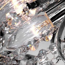 Lámpara de araña moderna de cristal de 3 luces