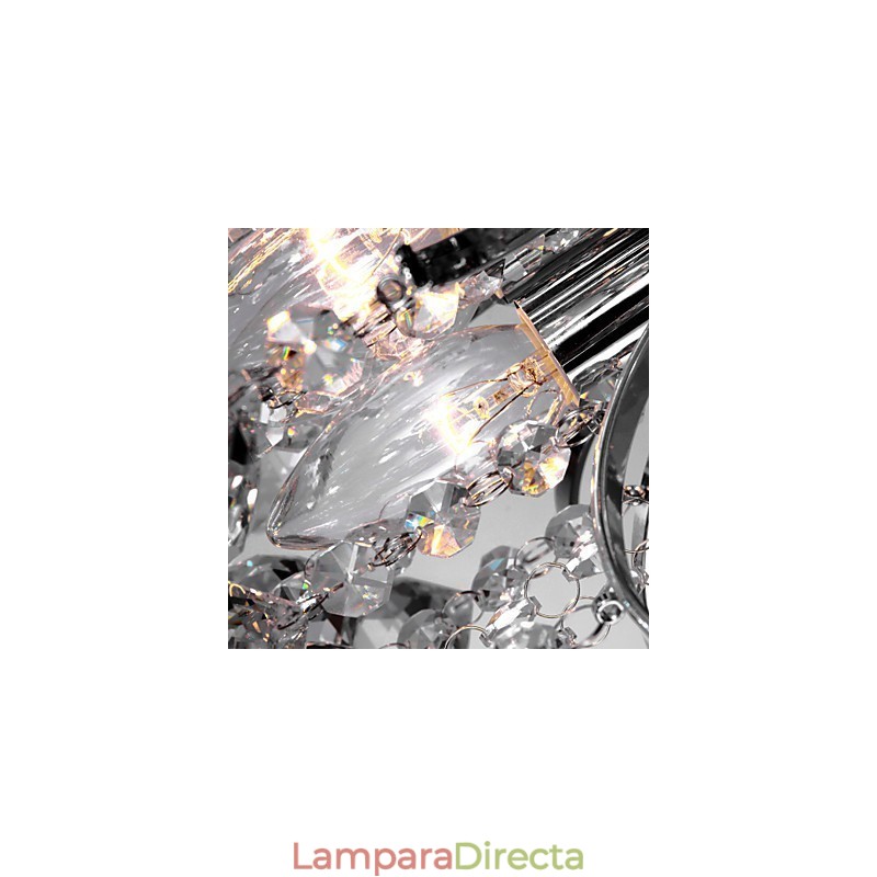 Lámpara de araña moderna de cristal de 3 luces