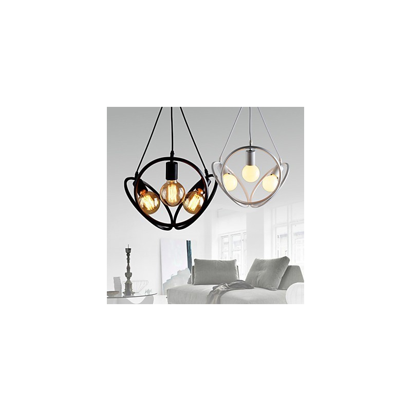 Lámpara colgante de 3 luces, estilo tradicional, clásico, retro, de metal.