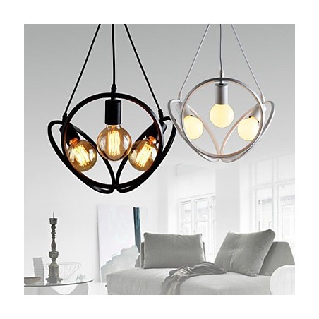 Lámpara colgante de 3 luces, estilo tradicional, clásico, retro, de metal. Lámpara colgante de 3 luces, estilo tradicional, clásico, retro, de metal.