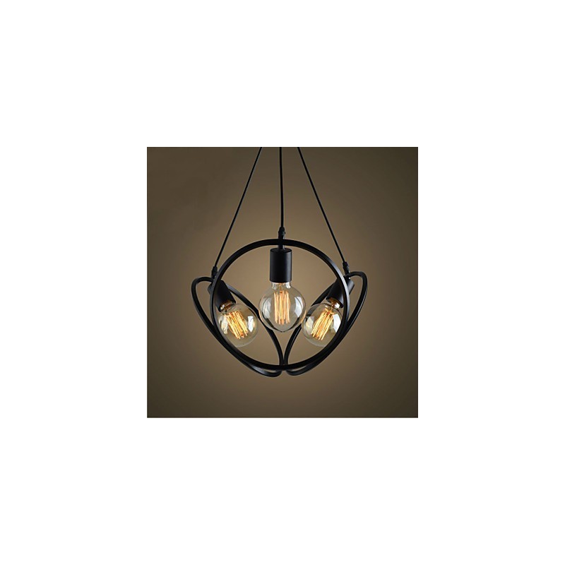 Lámpara colgante de 3 luces, estilo tradicional, clásico, retro, de metal.