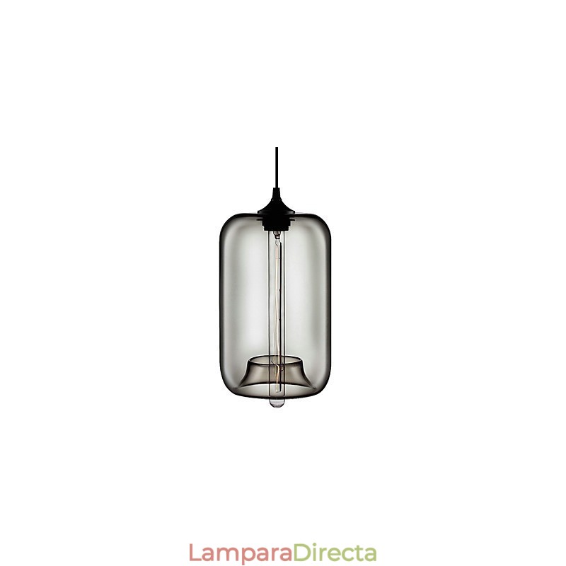 Lámpara colgante de cristal transparente de 70 W con diseño de burbujas negras