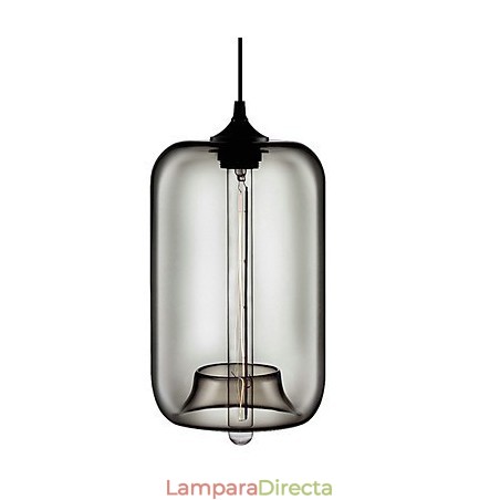 Lámpara colgante de cristal transparente de 70 W con diseño de burbujas negras Lámpara colgante de cristal transparente de 70 W con diseño de burbujas negras