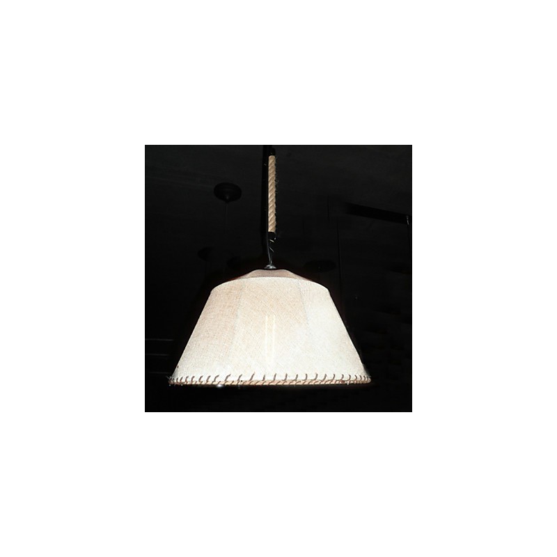 Lámpara colgante retro de estilo norteamericano de una luz con pantalla de tela