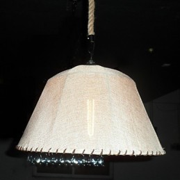 Lámpara colgante retro de estilo norteamericano de una luz con pantalla de tela