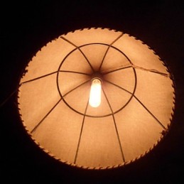 Lámpara colgante retro de estilo norteamericano de una luz con pantalla de tela