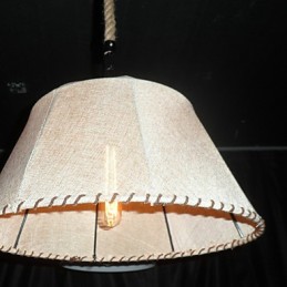 Lámpara colgante retro de estilo norteamericano de una luz con pantalla de tela