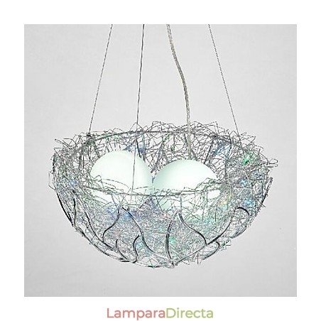 Lámpara colgante moderna contemporánea de metal plateado Lámpara colgante moderna contemporánea de metal plateado