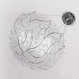 Lámpara colgante moderna contemporánea de metal plateado