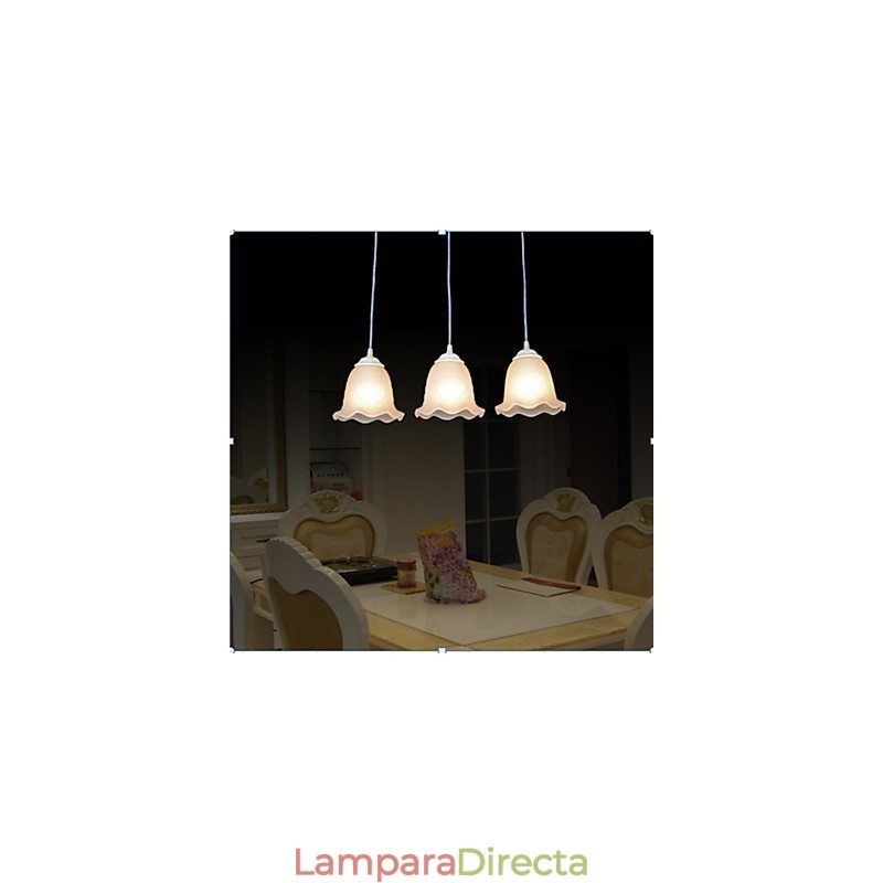 Lámpara colgante de tres luces blanca europea retro clásica