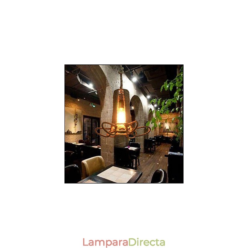 Lámpara de araña de hierro forjado retro de cáñamo industrial rural de tipo norteamericano