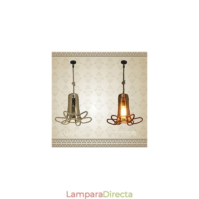 Lámpara de araña de hierro forjado retro de cáñamo industrial rural de tipo norteamericano