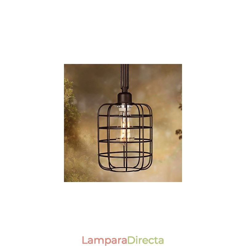 Lámpara colgante de metal con pintura estilo mini retro