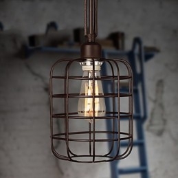 Lámpara colgante de metal con pintura estilo mini retro