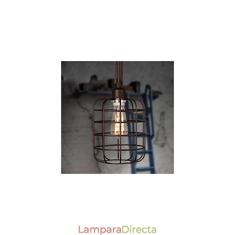 Lámpara colgante de metal con pintura estilo mini retro
