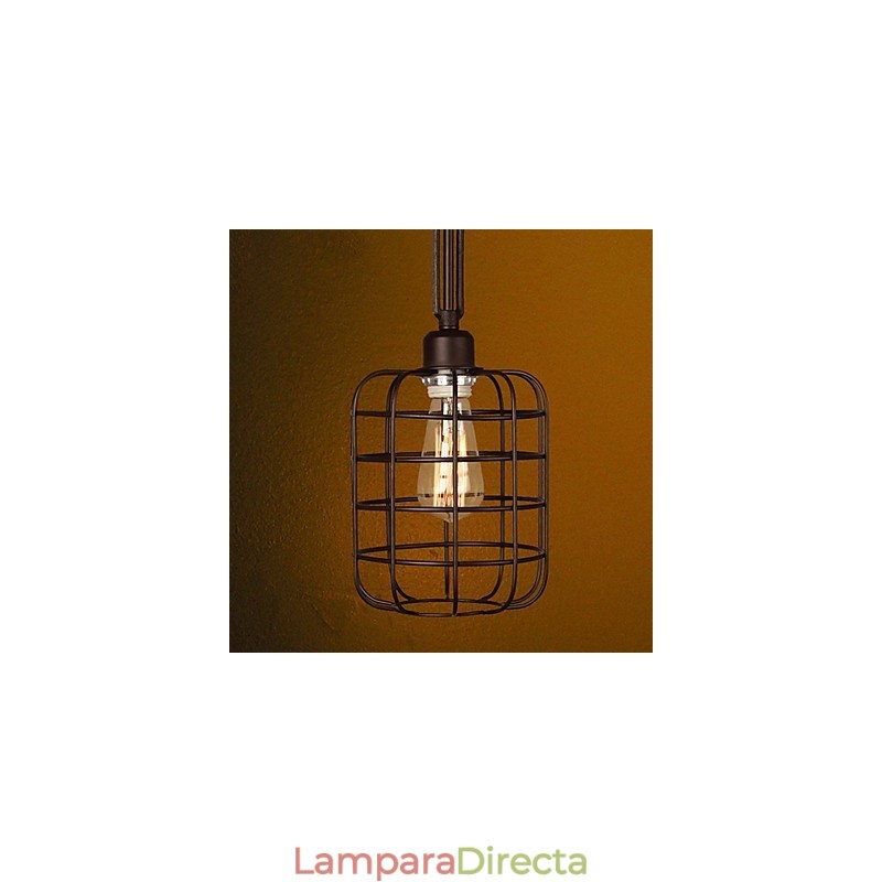 Lámpara colgante de metal con pintura estilo mini retro