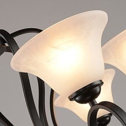 Lámpara de araña retro de 3 luces de metal estilo campestre