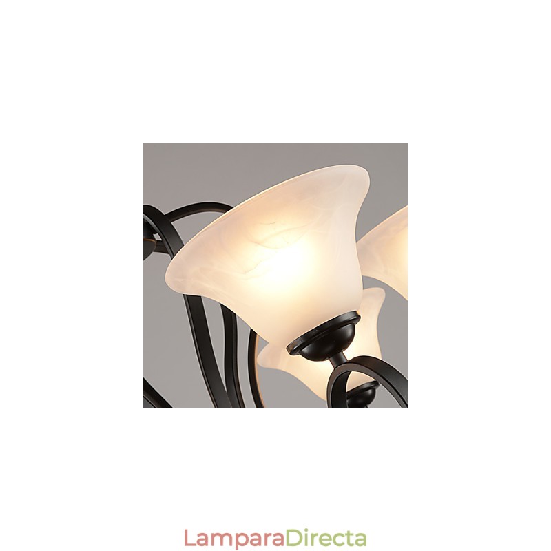 Lámpara de araña retro de 3 luces de metal estilo campestre