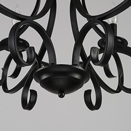 Lámpara de araña retro de 3 luces de metal estilo campestre