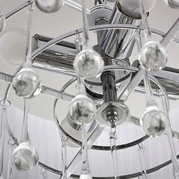 Lámpara colgante contemporánea de cristal de 4 luces con pantalla negra