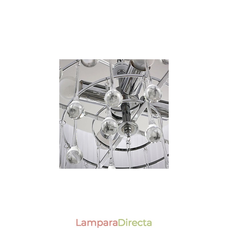 Lámpara colgante contemporánea de cristal de 4 luces con pantalla negra