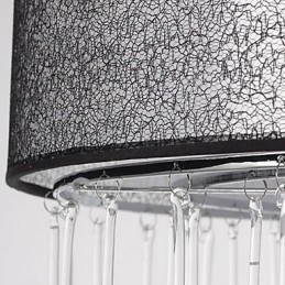 Lámpara colgante contemporánea de cristal de 4 luces con pantalla negra