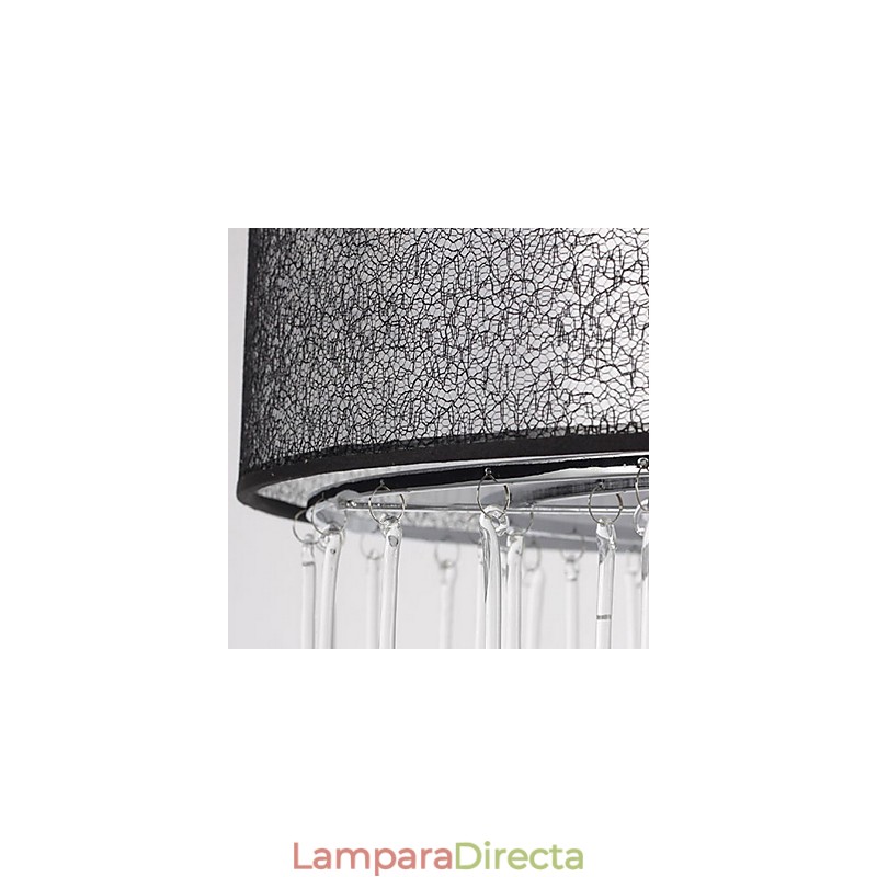Lámpara colgante contemporánea de cristal de 4 luces con pantalla negra