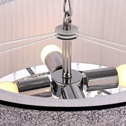 Lámpara colgante contemporánea de cristal de 4 luces con pantalla negra