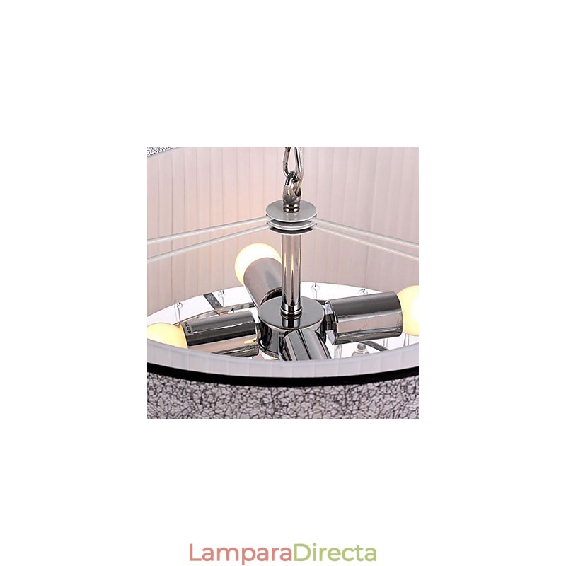 Lámpara colgante contemporánea de cristal de 4 luces con pantalla negra