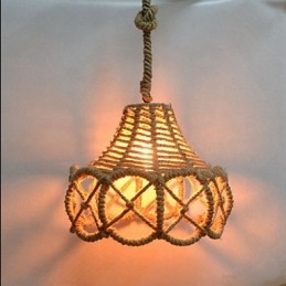 Lámpara de araña de hierro vintage estilo country americano de cáñamo industrial