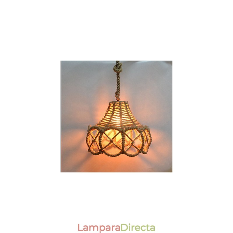Lámpara de araña de hierro vintage estilo country americano de cáñamo industrial