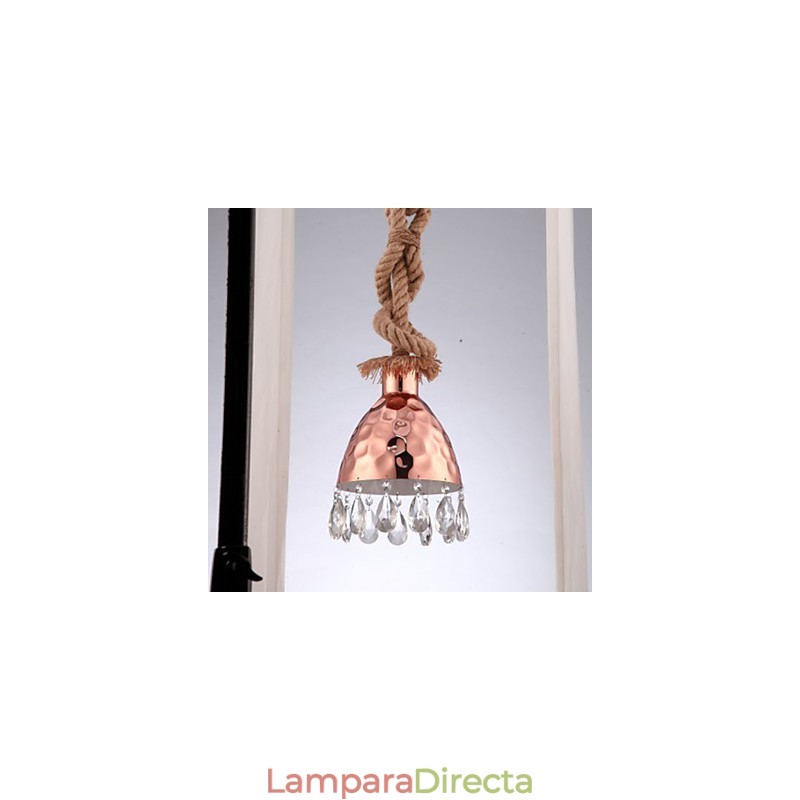 Lámpara de araña estilo country americano con cuerda creativa