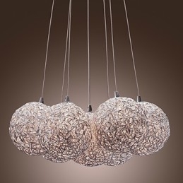 Lámpara colgante contemporánea de aluminio con 7 luces