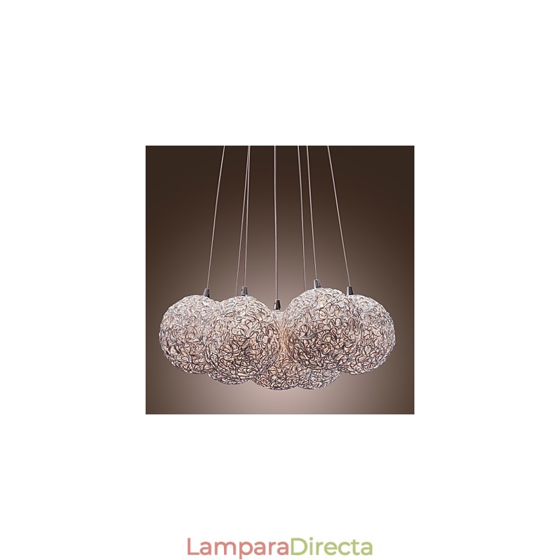 Lámpara colgante contemporánea de aluminio con 7 luces